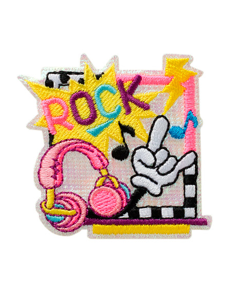 Applikation, Patch, Bügelbild: Rock Neon