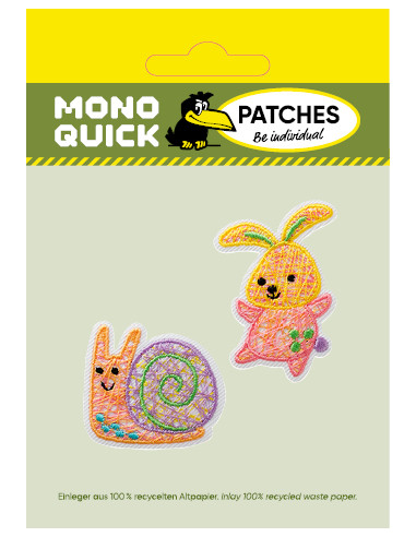 Applikation, Patch, Bügelbild: Hase u. Schnecke...