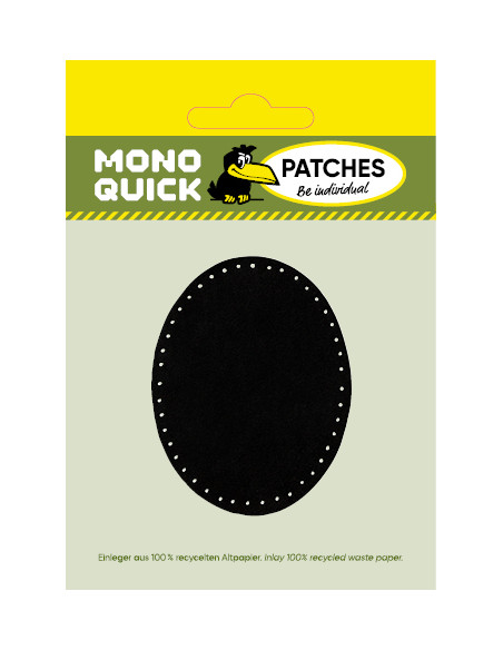 Applicatie, Patch, Strijkapplicatie: Patch suède imitatie zwart, 1 Paar