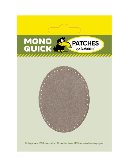 Rapiécer, Patch, Écusson thermocollant: Patch en daim imitation gris clair 2 pièces