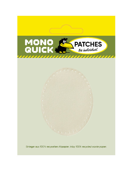 Appliques, Patch, Écusson thermocollant: Patch en daim imitation laine blanc 2 pièces