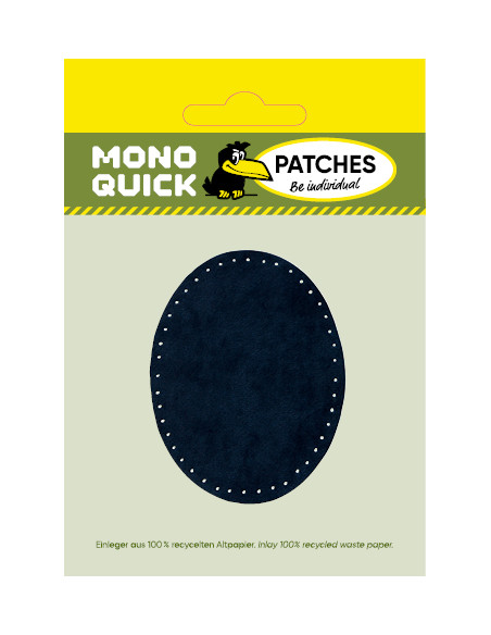 Rapiécer, Patch, Écusson thermocollant: Patch en daim imitation bleu foncé, 1 paire