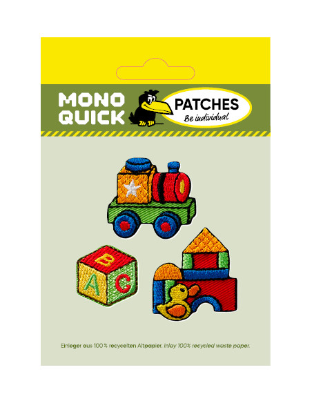 Applikation, Patch, Bügelbild: Bauklötze