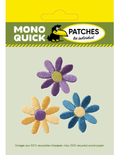 Applikation, Patch, Bügelbild: 3 bunte Blüten 2