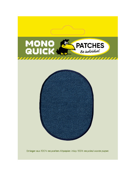 Applikation, Patch, Bügelbild: Jeansflick oval "mittelblau"