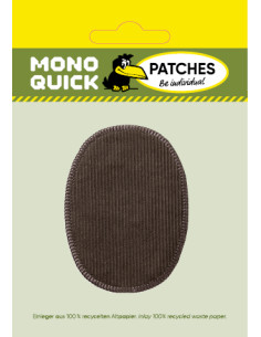 Flicken, Patch, Bügelbild: Kordflicken grau 2 Stück 2