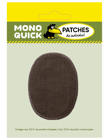 Flicken, Patch, Bügelbild: Kordflicken grau 2...