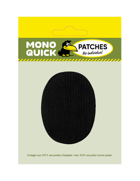 Rapiécer, Patch, Écusson thermocollant: Cordelette à noire  2 pièces