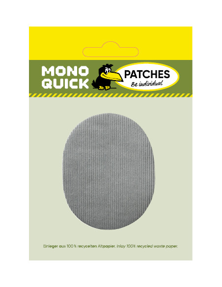 Rapiécer, Patch, Écusson thermocollant: Patchs de cordon gris clair 2 pièces