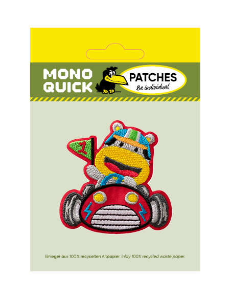 Applicatie, Patch, Strijkapplicatie: Racing bestuurder Hippo
