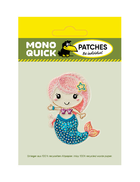 Appliques, Patch, Écusson thermocollant: Sirène avec paillettes