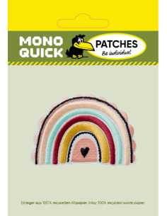 Applikation, Patch, Bügelbild: Regenbogen m. Herz 2