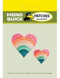 Applikation, Patch, Bügelbild: Herzen Regenbogen 2 Stk. 2