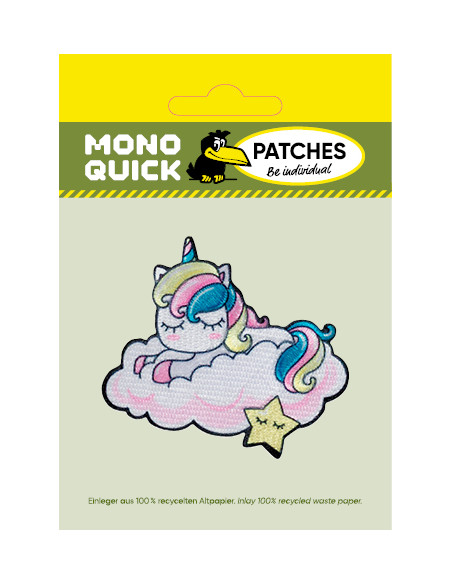 Applikation, Patch, Bügelbild: Einhorn auf Wolke