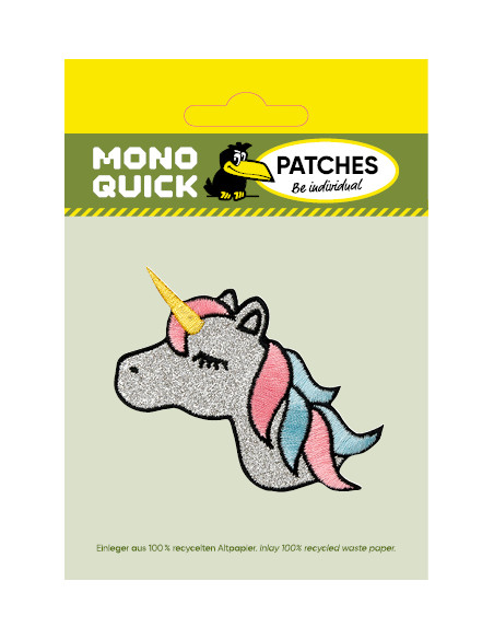 Appliques, Patch, Écusson thermocollant : licorne avec Paillettes