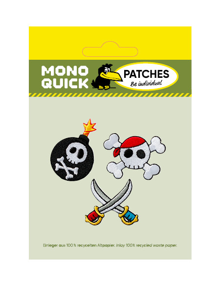 Appliques, Patch, Écusson thermocollant: Trio de pirates, 3 pièces