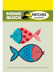 Applicatie, Patch, Strijkapplicatie: Vis 2 stuks rood-blauw 2