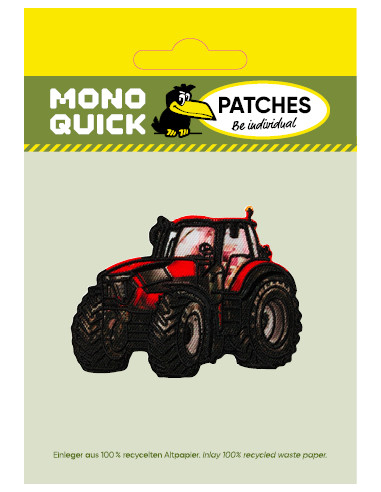 Applikation, Patch, Bügelbild: Traktor Rot