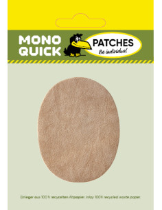 Applikation, Patch, Bügelbild: Velourflicken beige/sand 2