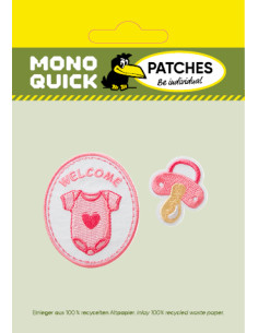 Applicatie, Patch, Strijkapplicatie: Welcome Baby roze, 2... 2