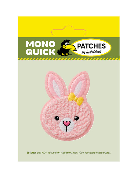 Applikation, Patch, Bügelbild: Häschen Plüsch