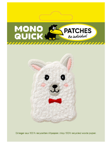 Applikation, Patch, Bügelbild: Lama Kopf plüsch