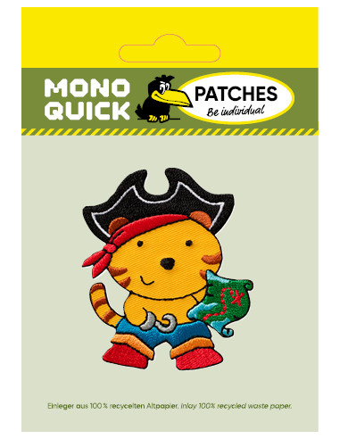 Applikation, Patch, Bügelbild: Tiger Pirat