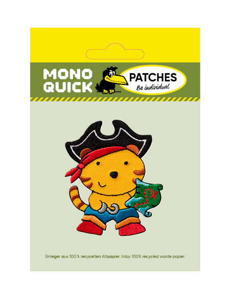 Applikation, Patch, Bügelbild: Tiger Pirat