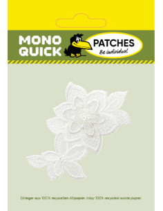 Applicatie, Patch, Strijkapplicatie: Bloemversiering wit 2