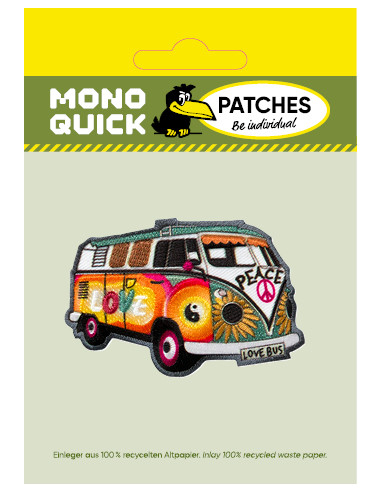 Applikation, Patch, Bügelbild: Hippie Bus