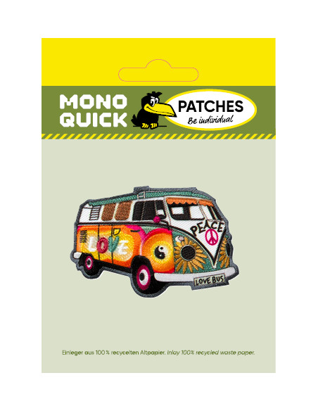 Applikation, Patch, Bügelbild: Hippie Bus