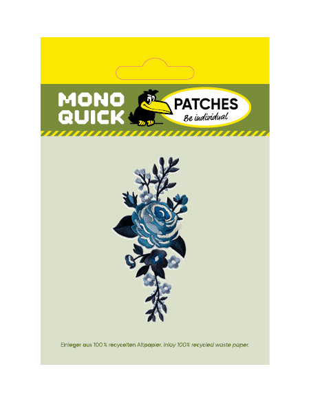 Applicatie, Patch, Strijkapplicatie: Blauwe bloemenkrans