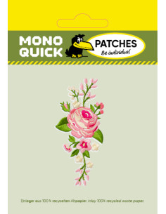 Applikation, Patch, Bügelbild: Blütenranke rosa 2