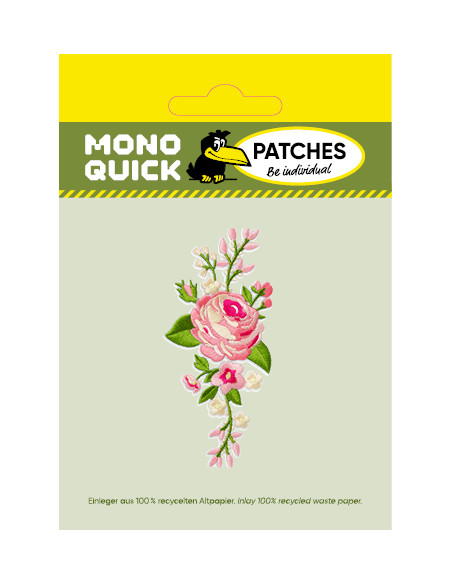 Applicatie, Patch, Strijkapplicatie: Bloemenkrans roze