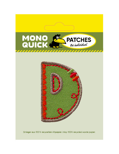 Applikation, Patch, Bügelbild: Einzelbuchstabe D bunt