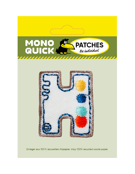 Applikation, Patch, Bügelbild: Einzelbuchstabe H bunt