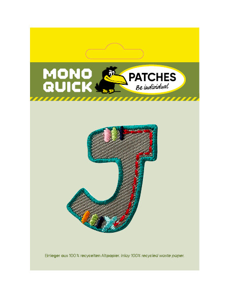 Applicatie, Patch, Strijkapplicatie: Enkele letter J kleurig