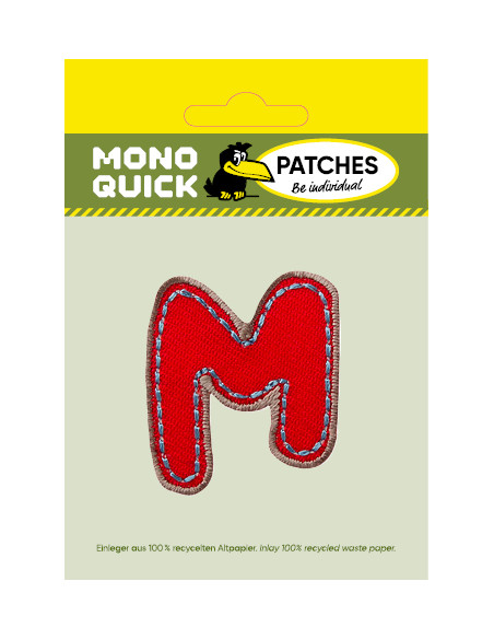 Applikation, Patch, Bügelbild: Einzelbuchstabe M bunt