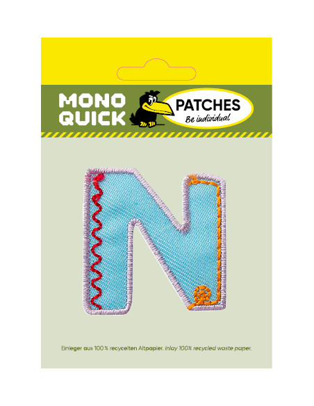 Applikation, Patch, Bügelbild: Einzelbuchstabe N bunt