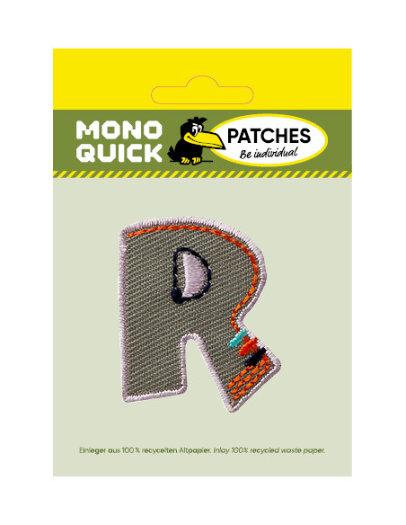 Applikation, Patch, Bügelbild: Einzelbuchstabe R bunt