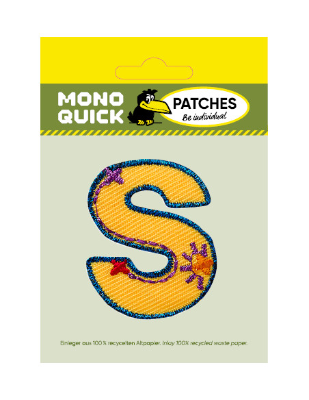 Applikation, Patch, Bügelbild: Einzelbuchstabe S bunt