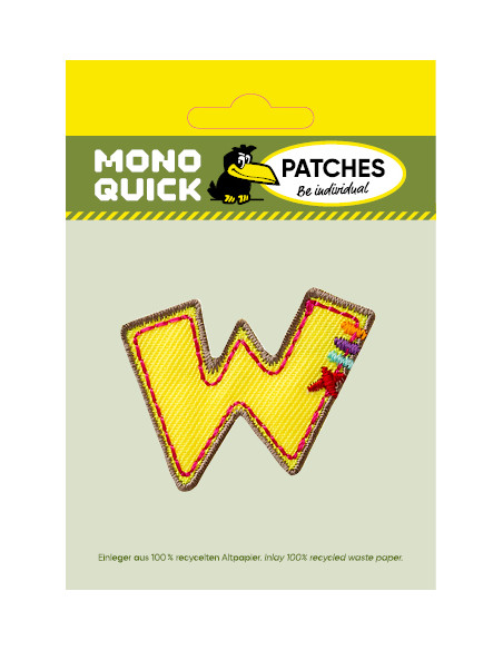 Applikation, Patch, Bügelbild: Einzelbuchstabe W bunt