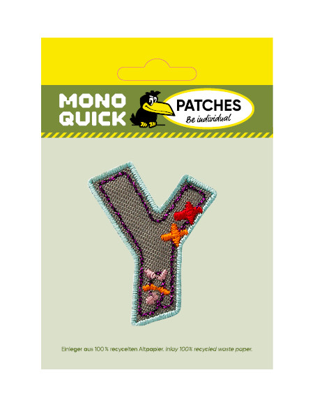 Applikation, Patch, Bügelbild: Einzelbuchstabe Y bunt