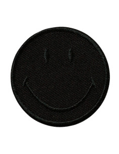 Appliques, Patch, Écusson thermocollant: Smiley© noir