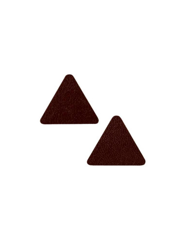 Rapiécer, Patch, Écusson thermocollant : Patch thermocollant triangles en cuir marron 2 pcs.