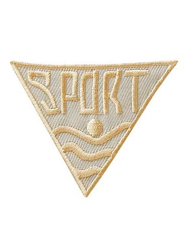 Applikation, Patch, Bügelbild: Dreieck Sport, beige
