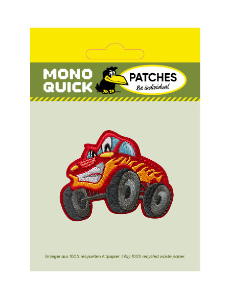Applikation, Patch, Bügelbild: Monster Truck rot