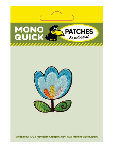 Applikation, Patch, Bügelbild: Tulpe blau