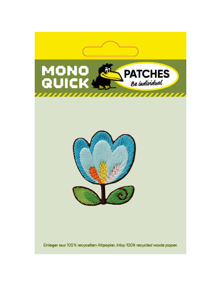 Appliques, Patch, Écusson thermocollant: Tulipe bleue