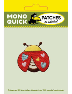 Applikation, Patch, Bügelbild: Marienkäfer Herzen 2